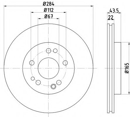 8DD 355 122-182 HELLA+PAGID Тормозная система Тормозной диск
