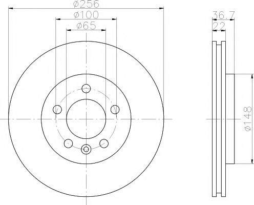 8DD 355 106-751 HELLA+PAGID Тормозная система Тормозной диск