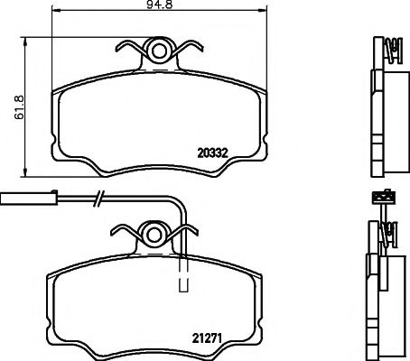 8DB 355 017-871 HELLA+PAGID Brake System Brake Pad Set, disc brake