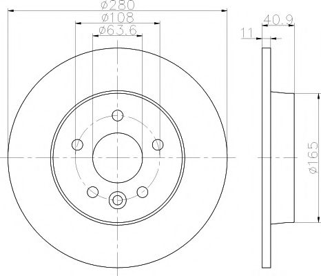 8DD 355 119-501 HELLA+PAGID Тормозная система Тормозной диск