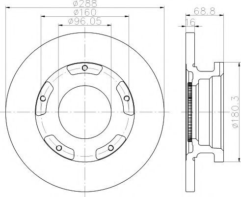 8DD 355 120-181 HELLA+PAGID Тормозная система Тормозной диск