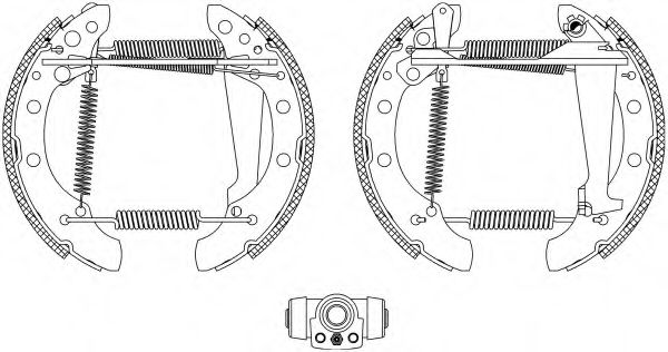 8DB 355 003-731 HELLA+PAGID Brake System Brake Shoe Set
