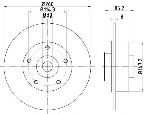 8DD 355 120-081 HELLA+PAGID Тормозная система Тормозной диск