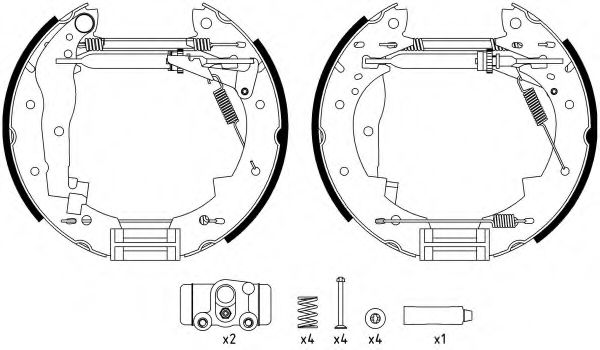 8DB 355 022-731 HELLA+PAGID Brake System Brake Shoe Set