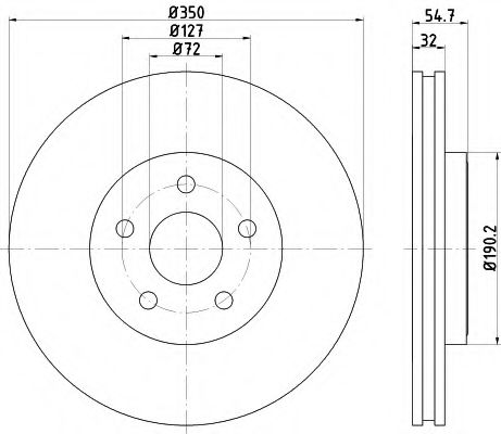 8DD 355 122-411 HELLA+PAGID Тормозная система Тормозной диск