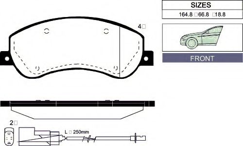 1047 F GOODWILL Brake Pad Set, disc brake
