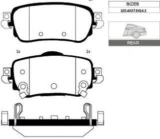 2104 R GOODWILL Brake System Brake Pad Set, disc brake