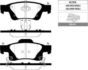 2108 R GOODWILL Brake System Brake Pad Set, disc brake