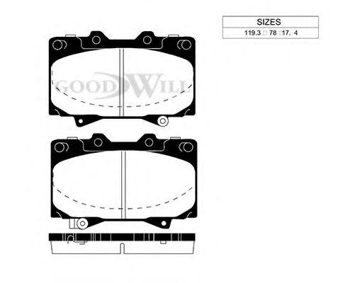 1004 F GOODWILL Тормозная система Комплект тормозных колодок, дисковый тормоз
