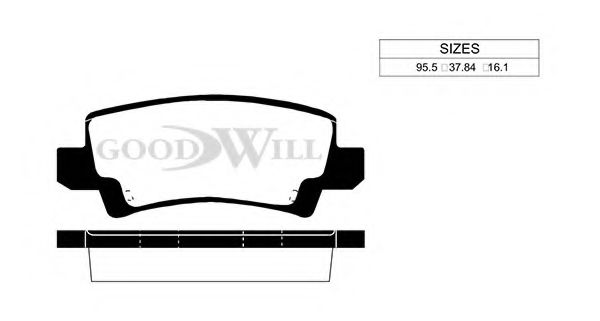 2005 R GOODWILL Brake Pad Set, disc brake