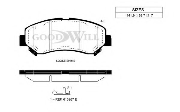 1026 F GOODWILL Brake System Brake Pad Set, disc brake