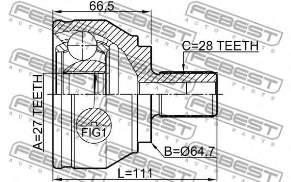 2310-2H FEBEST Joint, drive shaft
