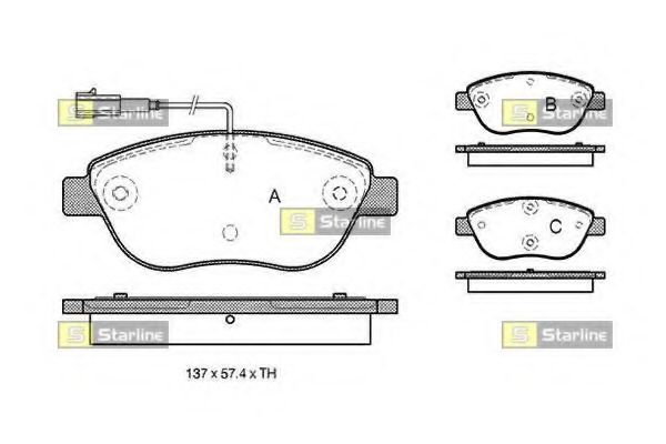 BD S324 STARLINE Brake Pad Set, disc brake
