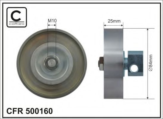 500160 CAFFARO Deflection/Guide Pulley, v-ribbed belt