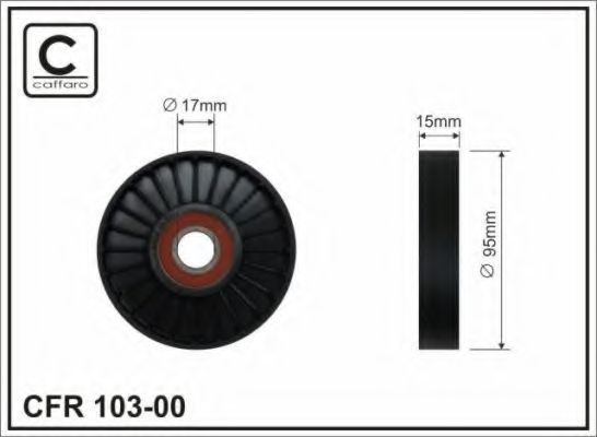 103-00 CAFFARO Deflection/Guide Pulley, v-ribbed belt