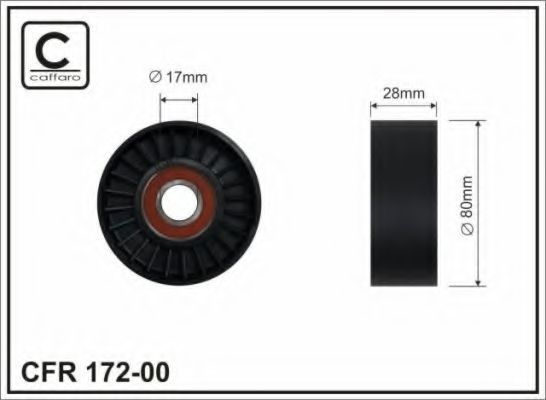 172-00 CAFFARO Deflection/Guide Pulley, v-ribbed belt