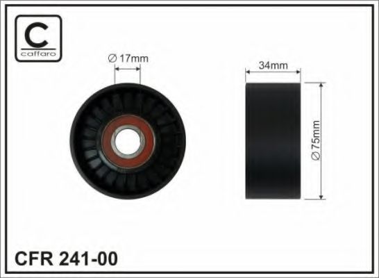 241-00 CAFFARO Deflection/Guide Pulley, v-ribbed belt