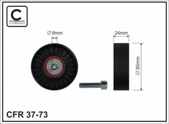 37-73 CAFFARO Deflection/Guide Pulley, v-ribbed belt