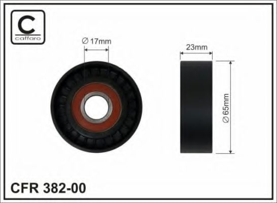 382-00 CAFFARO Deflection/Guide Pulley, v-ribbed belt