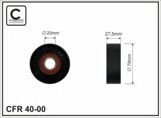 40-00 CAFFARO Deflection/Guide Pulley, v-ribbed belt