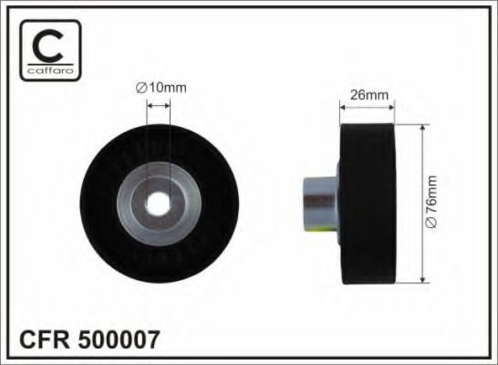 500007 CAFFARO Deflection/Guide Pulley, v-ribbed belt