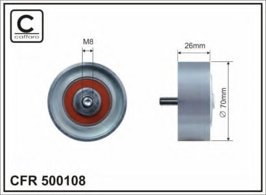 500108 CAFFARO Deflection/Guide Pulley, v-ribbed belt