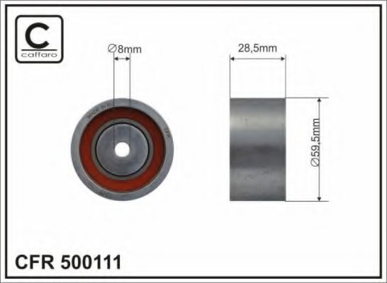 500111 CAFFARO Deflection/Guide Pulley, timing belt