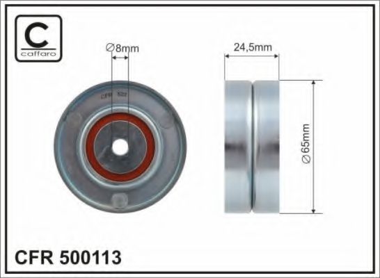 500113 CAFFARO Deflection/Guide Pulley, v-ribbed belt
