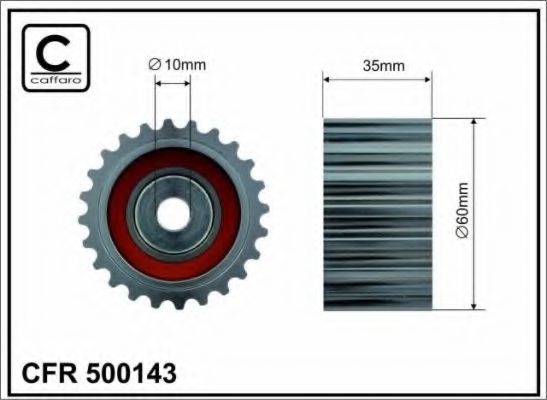 500143 CAFFARO Deflection/Guide Pulley, timing belt