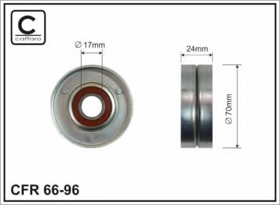 66-96 CAFFARO Deflection/Guide Pulley, v-ribbed belt