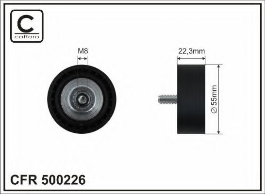 500226 CAFFARO Deflection/Guide Pulley, v-ribbed belt