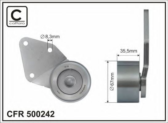 500242 CAFFARO Deflection/Guide Pulley, v-ribbed belt