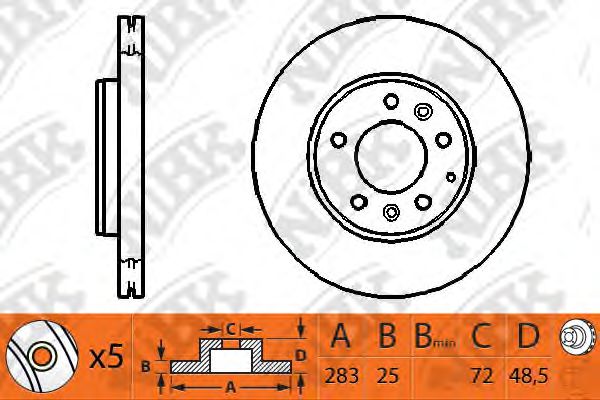 RN1195 NIBK Brake System Brake Disc