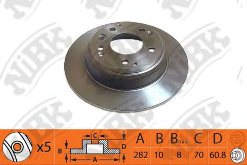 RN1383 NIBK Brake System Brake Disc