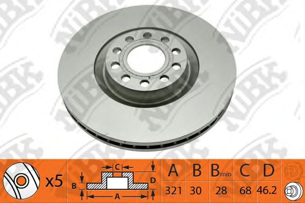RN1393 NIBK Brake System Brake Disc