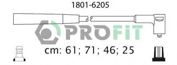 1801-6205 PROFIT Система зажигания Комплект проводов зажигания