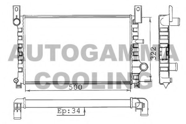 100331 AUTOGAMMA Radiator, engine cooling