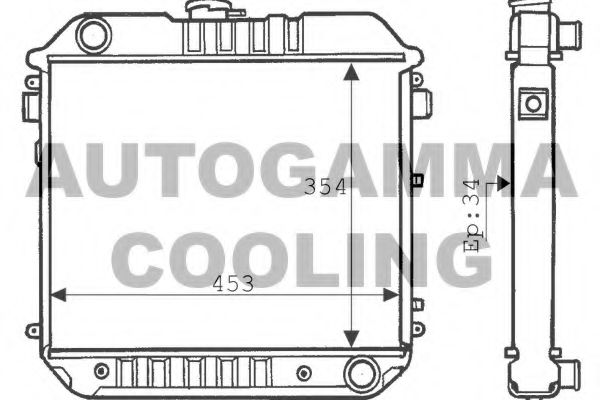 100658 AUTOGAMMA Radiator, engine cooling