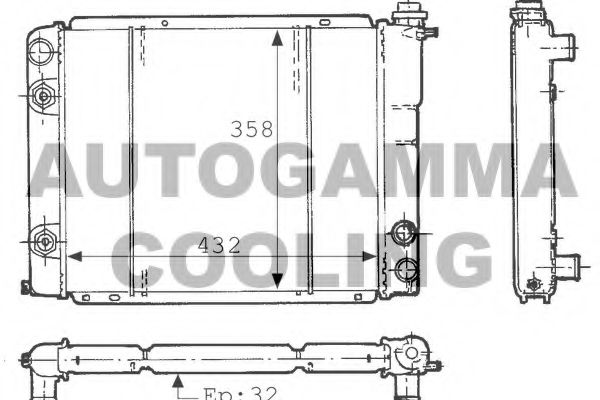 100801 AUTOGAMMA Radiator, engine cooling