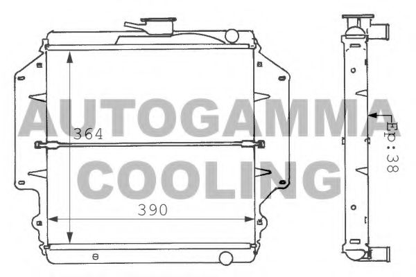 100946 AUTOGAMMA Radiator, engine cooling