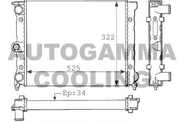 101038 AUTOGAMMA Radiator, engine cooling