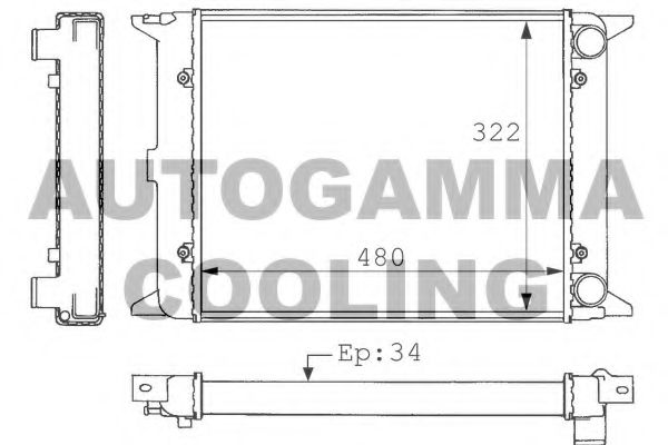 101047 AUTOGAMMA Radiator, engine cooling