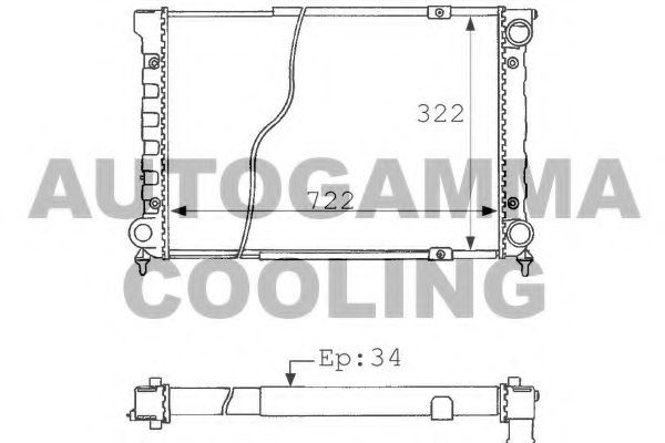 101073 AUTOGAMMA Radiator, engine cooling