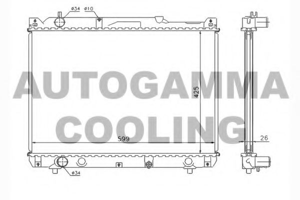 104376 AUTOGAMMA Cooling System Radiator, engine cooling