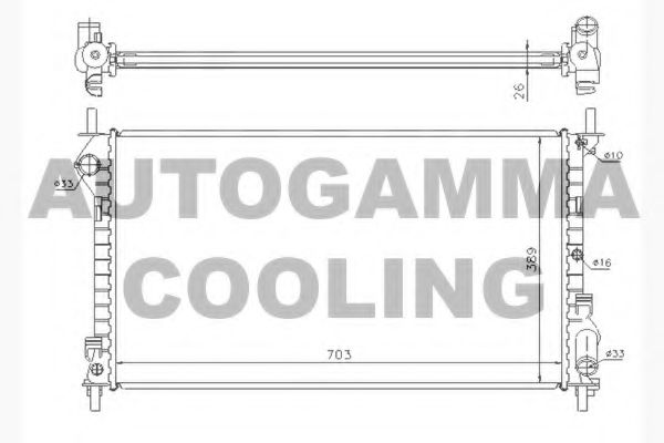 104542 AUTOGAMMA Cooling System Radiator, engine cooling
