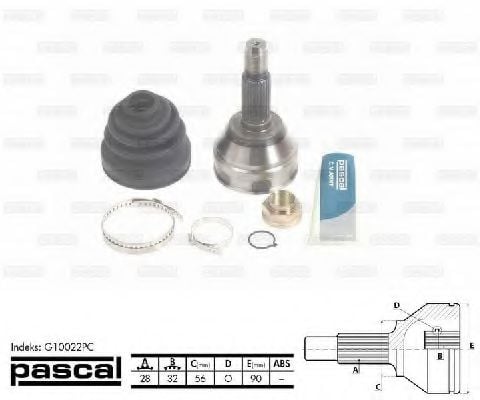 G10022PC PASCAL Final Drive Joint Kit, drive shaft