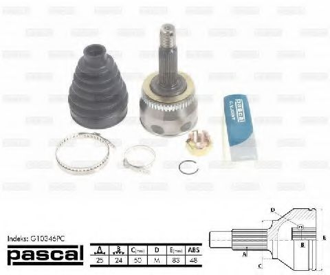 G10346PC PASCAL Final Drive Joint Kit, drive shaft