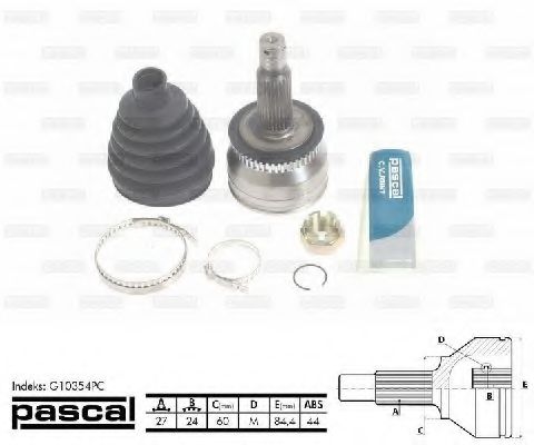 G10354PC PASCAL Final Drive Joint Kit, drive shaft
