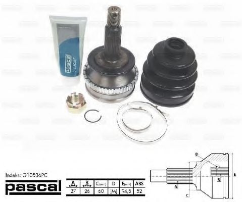 G10536PC PASCAL Final Drive Joint Kit, drive shaft