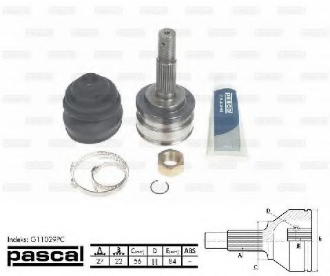G11029PC PASCAL Final Drive Joint Kit, drive shaft